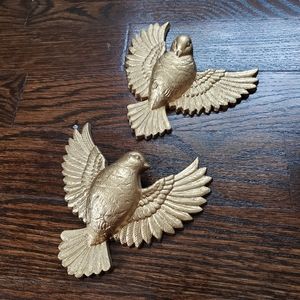 Pair of Gold Burwood Bird Wall Decor